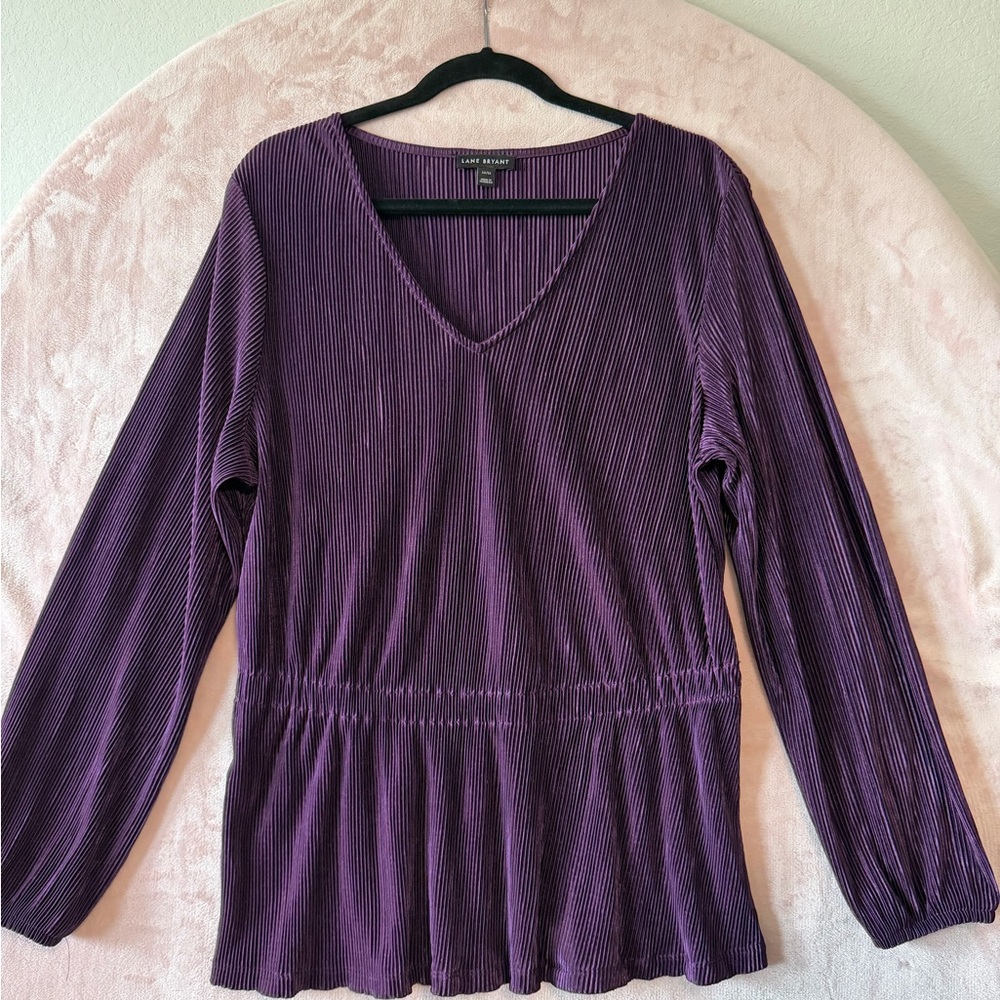 Lane Bryant Deep Purple Long Sleeve Top